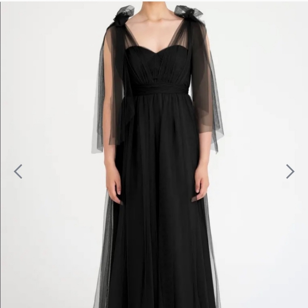 Jenny Yoo collection black tulle convertible strapless gown size 4